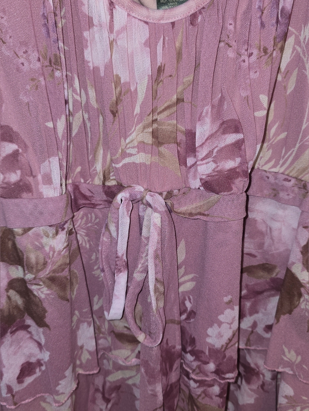 Venus Lavender Floral Cap-Sleeve Peplum Top - Picture 4 of 7